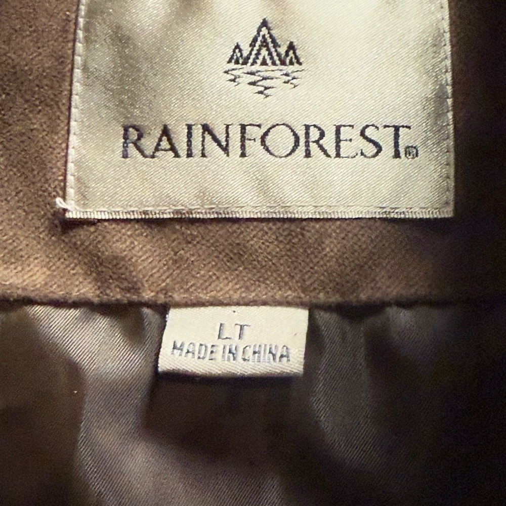 Rainforest Men's Brown Quilted Vest faux suede size LT - Picture 7 of 9